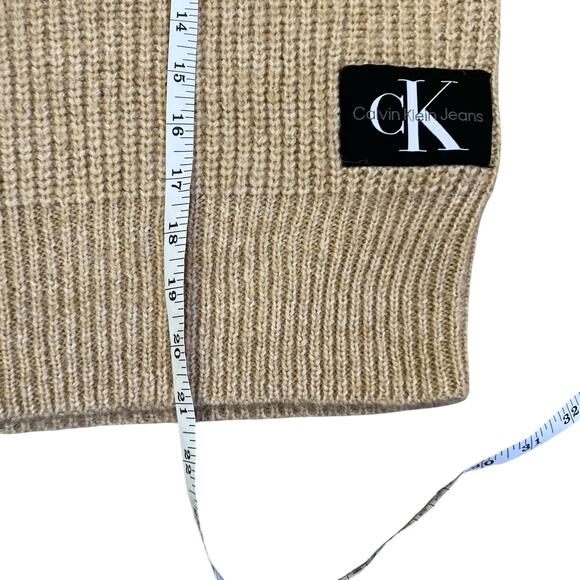 Calvin Klein Sz S Oversized Chunky Knit Boxy Sweater Mock Neck 1/2 Zip Cropped - Picture 11 of 16